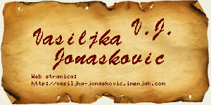 Vasiljka Jonašković vizit kartica
